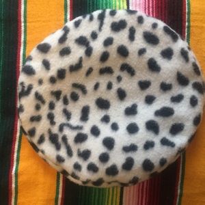 Dalmatian pattern fleece beret